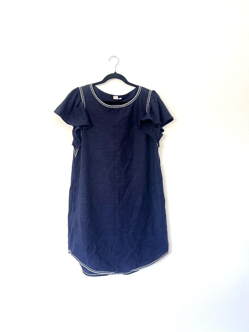 Gap Navy Blue Embroidered Trim Shift Dress